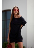 Black oversize dress with a neckline on the back 3380 - Online store - Boutique